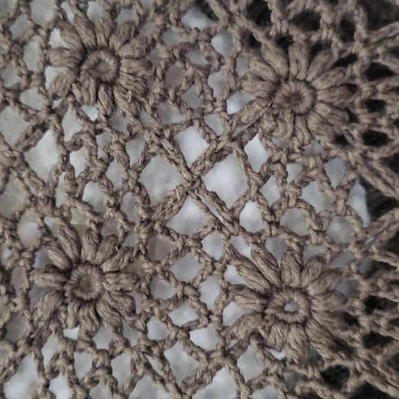 Jones New York Open Crocheted Sweater Womens XL Linen Cotton Daisy Olive - Picture 4 of 7